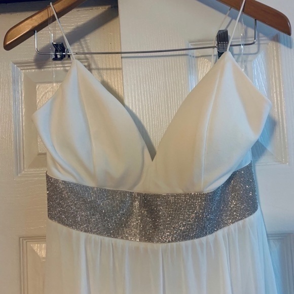 White Sheer Overlay Maxi Skirt Size Large - Picture 6 of 8